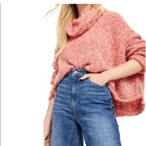 Free People BFF Cowl Neck Sweater Red Lotus